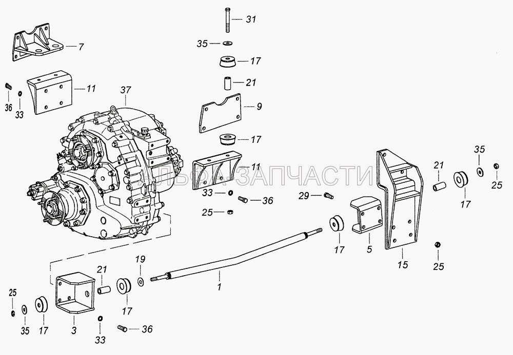 6522-1800008 Установка раздаточной коробки (862517 Шайба) 